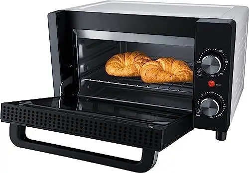 Produktbild: Steba Mini-Backofen mit 9 Liter Volumen, Pizzatiefe bis Ø 22 cm, Doppel-Glastür, Ober- und Unterhitze, 2 Einschubebenen, KB A9