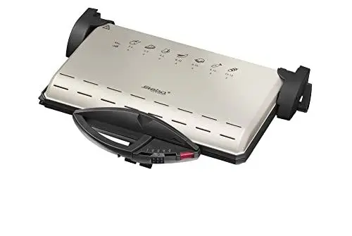 Produktbild: Steba PG 4.4 Kontaktgrill, Made in Germany, Selbstjustierendes „3D“- Scharnier, vielseitig einsetzbar: Kontaktgrillen, Überbacken, BBQ-Grillen schwarz, Champagnermetallic