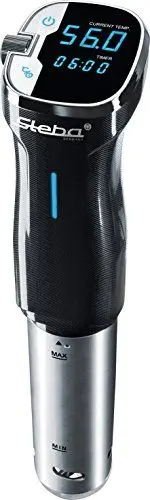 Produktbild: Steba Sous-Vide Garer, Edelstahl-Gehäuse, Wasserdicht nach IPX 7, Erwärmt 20 Liter in ca. 45 Min auf 56°C, Beleuchtetes LCD- Display, 800 Watt, SV 50