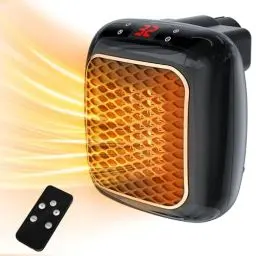 Produktbild: Steckdosen Heizlüfter mit Fernbedienung,Mini Keramik Heizlüfter Bad Energiesparend Leise Heizung1200W Heizstrahler mit 12h Timer Thermostat Überhitzungsschutz für Schlafzimmer Büro