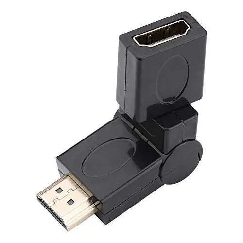 Produktbild: Adapterkonverter Stecker auf Buchse - 360 Grad drehbarer Adapterkonverter, Schwarz