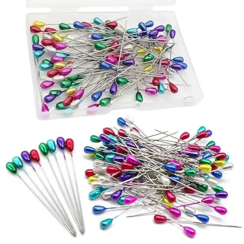 Produktbild: Stecknadeln mit Kopf Groß 200 Stück Lang Bunte Stecknadel 55mm Nadeln mit Kopf Lange Abstecknadeln Sewing Pins für Basteln Quilten Nähen