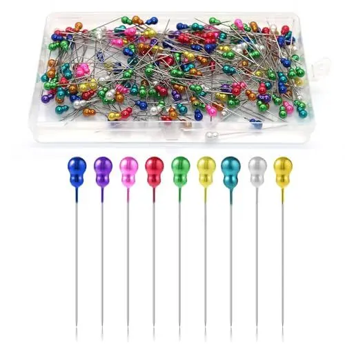 Produktbild: Stecknadeln mit Kopf Lang 240 Stück 55mm Bunte Stecknadeln Edelstahl Abstecknadeln Stecknadel Nähen Zubehör für Handwerk Schmuck