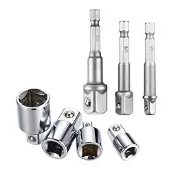Produktbild: Stecknuss Adapter 4-tlg 1/4 auf 3/8, 3/8 auf 1/4, 3/8 auf 1/2, 1/2 auf 3/8 und Akkuschrauber Stecknuss Adapter Steckschlüssel Nuss Set 3-tlg 1/4 3/8/1/2 Zoll