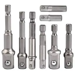Produktbild: Stecknuss-Adapter, 8-teiliges Set, 1/4-Zoll-Sechskantadapter auf 1/4
