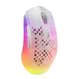 Produktbild: SteelSeries Aerox 3 Wireless - RGB Gaming-Mouse mit Öffnungen in der Oberfläche - Federleichtes, wasserabweisendes Design - Optischer TrueMove Air-Sensor mit 18.000 DPI - Ghost