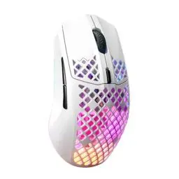 Produktbild: SteelSeries Aerox 3 Wireless - RGB Gaming-Mouse mit Öffnungen in der Oberfläche - Federleichtes, wasserabweisendes Design - Optischer TrueMove Air-Sensor mit 18.000 DPI - Snow