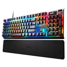 Produktbild: SteelSeries Apex Pro HyperMagnetic Gaming-Tastatur – Die schnellste Tastatur der Welt – Anpassbares Ansprechverhalten – OLED-Bildschirm – RGB – USB-Passthrough – Deutsches Tastatur (QWERTZ)