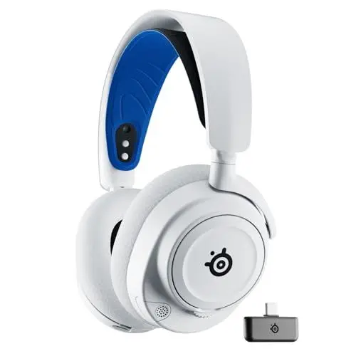 Produktbild: SteelSeries Arctis Nova 7P Wireless – Multi-Platform Gaming Headset– PlayStation, PC, VR – maßgeschneiderte HiFi-Treiber – 2,4 GHz + Bluetooth – 38-Std.-Akku – USB-C – Einziehbares Mikrofon