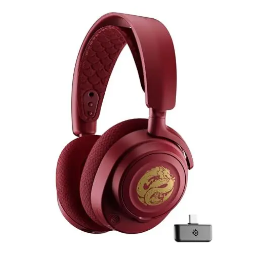 Produktbild: SteelSeries Arctis Nova 7 Wireless - Multi-Plattform - Gaming-Kopfhörer - Dragon Edition - 2 Sets Lautsprecherabdeckungen - Dual Wireless 2,4 GHz/Bluetooth - 38 Std.-Akku - PC, PS, Mobile, Switch