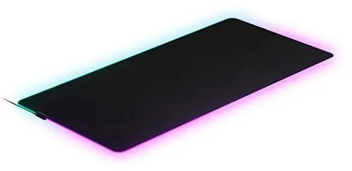Produktbild: SteelSeries QcK 3XL Prism RGB - Gaming-Oberfläche - Optimiert für Kapillarproben - 2 Zonen RGB-Beleuchtung – Schwarz - (1220mm x 590mm x 3mm)