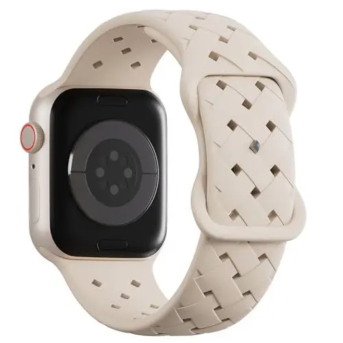 Produktbild: STEEZRD Silikon Sport Kompatibel mit Apple Watch Armband 38mm 40mm 41mm 42mm 44mm 45mm 49mm, Weiche Atmungsaktiv Ersatzarmband für iWatch Armbänder Ultra Series 9 8 7 SE 6 5 4 2 1 Damen Herren