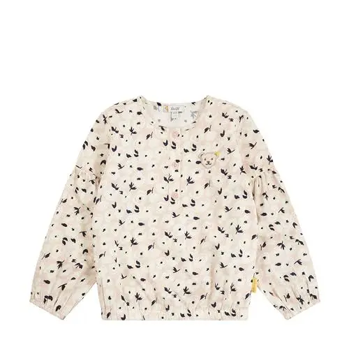 Produktbild: Steiff Bluse Langarm EU Größe 128 Lotus, Mädchen Bluse, Kinderbluse langärmelig, Hemden für Kleinkinder, schick und bequem für feierliche Anlässe, waschmaschinenfest