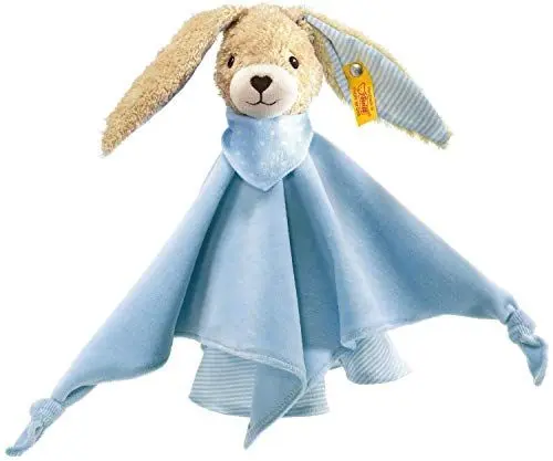 Produktbild: Steiff Kuscheltier Hoppel Hase Schmusetuch, Süßes Stofftier, Jungen, Mädchen & Babys ab 0 Monaten, Spielzeug 28 cm, Blau, 237478