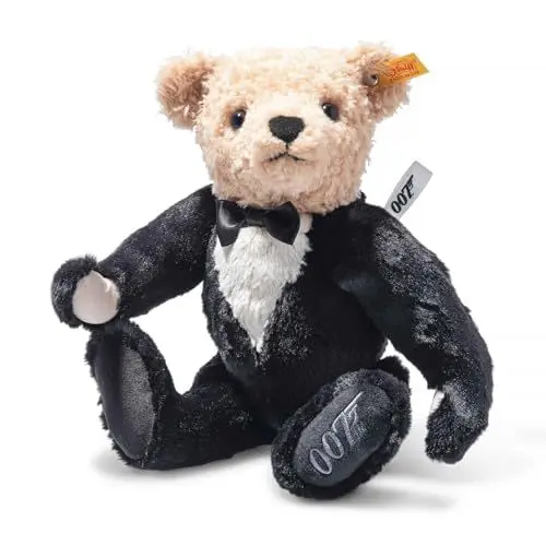 Produktbild: Steiff Kuscheltier James Bond Teddybär, Süßes Stofftier mit Kunststoffaugen, Kinder, Jungen & Mädchen, Plüschtier 30 cm, Mehrfarbig, 355691