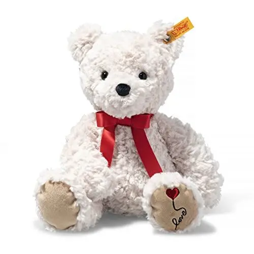 Produktbild: Steiff Kuscheltier Jimmy Teddybär Love, Süßes Stofftier mit Kunststoffaugen, Kinder, Jungen & Mädchen, Soft Cuddly Friends, Plüschtier 30 cm, Weiß, 113833