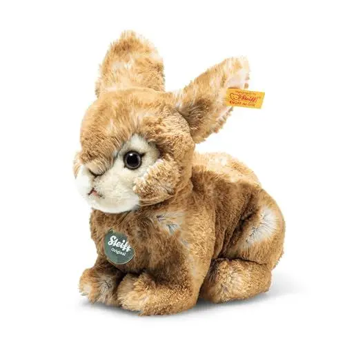 Produktbild: Steiff Melly Hase sitzend braun 20 cm, Teddies for Tomorrow, Stofftier Hase aus kuschelweichem Plüsch, Flauschiges Plüschtier zum Spielen & Kuscheln, waschmaschinenfest