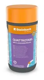 Produktbild: Steinbach Poolpflege Quattrotabs 200g langsamlöslich, 1 kg, Chlorprodukte, 0752601TD00