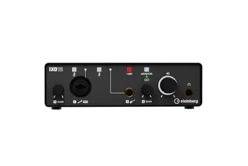 Produktbild: Steinberg IXO12, 2 x 2 USB 2.0 Audio-Interface mit einem Mikrofonvorverstärker, inklusive Cubase AI und Cubasis LE Software-Paket, Schwarz