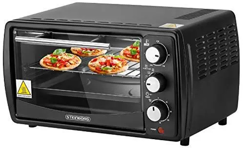 Produktbild: Steinborg Mini Backofen 13 Liter | Pizzaofen | 60°-250°C | Timer | aufklappbares Krümelblech | Minibackofen | Backofen | Kleiner Backofen | 900 Watt