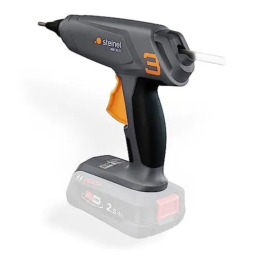 Produktbild: Steinel Akku Heißklebepistole MobileGlue 3011, für Bosch PFA 18V System, inkl. 3x Heißklebesticks, in 90 Sek. startklar, Klebepistole kabellos, 2 Temperaturstufen 130°C/200°C