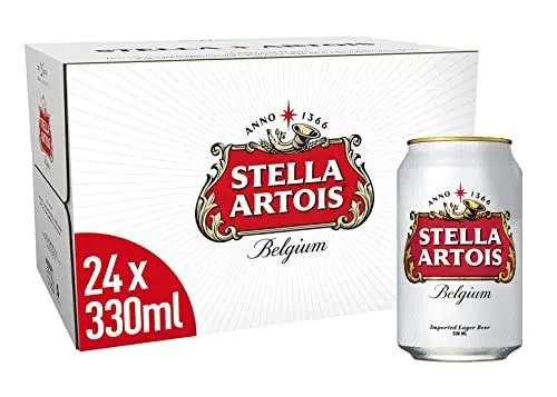 Produktbild: Stella Artois Premium Lager, EINWEG (24 X 0.33 l Dose), Internationales Lager Bier aus Belgien