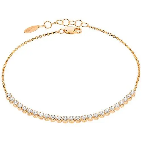 Produktbild: Stella-Jewellery 585er Rotgold Damen Armband Zirkonia