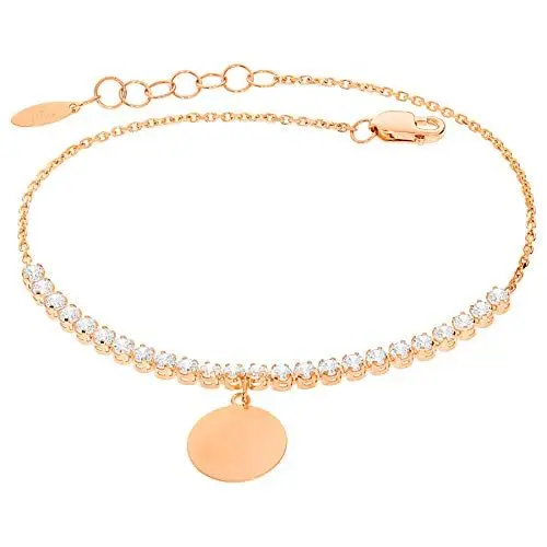Produktbild: Stella-Jewellery Damen Armband 585er Rotgold Zirkonia Kreis