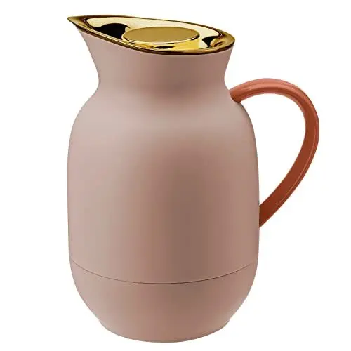 Produktbild: Stelton Isolierkanne Amphora - Kaffeekanne, Thermoskanne, Thermosflasche - 1-Liter-Kunststoffkanne mit Thermo-Glaseinsatz - Zubehör für Haushalt, Küche, Esszimmer - Mattes Finish, Soft Peach