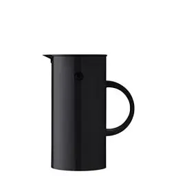 Produktbild: Stelton Isolierkanne EM77 0,5 liter - Doppelwandige Isolierkanne für heiße/kalte Getränke - Tee- & Kaffeekanne mit Glaseinsatz, Magnetverschluss, Schraubdeckel, Vintage-Design - 0,5 Liter, Schwarz