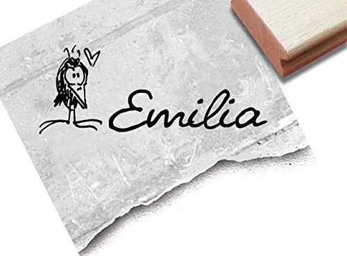Produktbild: Stempel Individueller Namensstempel personalisiert Vogel Rabe mit Herz - Kinderstempel mit Name Kita Schule Schulstempel Einschulung Schultüte - zAcheR-fineT