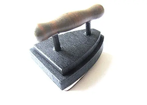 Produktbild: Stempel MERCI in Bügeleisenform Miniblings Stamp Scrapbook Stempeln 4x3cm Holz