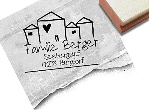 Produktbild: Stempel - Individueller Adressstempel FAMILIENHAUS I - Familienstempel Firmenstempel personalisiert Name Adresse, Geschenk - zAcheR-fineT