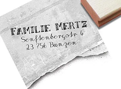 Produktbild: Stempel - Individueller Adressstempel SCRIBBLE - Familienstempel Firmenstempel personalisiert Name Adresse, Geschenk - zAcheR-fineT