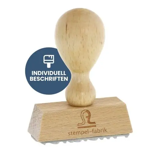 Produktbild: stempel-fabrik Holzstempel - Firmenstempel mit Wunschtext personalisieren - personalisierter Namensstempel, Adressstempel, Bürostempel - 50 x 30 mm - 5 Zeilen