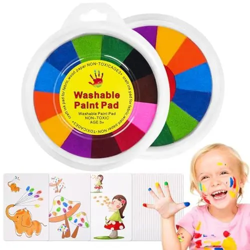 Produktbild: Stempelkissen Fingerabdruck 13 Farben Finger Stempelkissen Set für Kinder Ungiftig Abwaschbar Kinder Stamp Pad Waschbar Fingermalerei Fingerstempelfarbe für Papierarbeiten, DIY, Handwerk