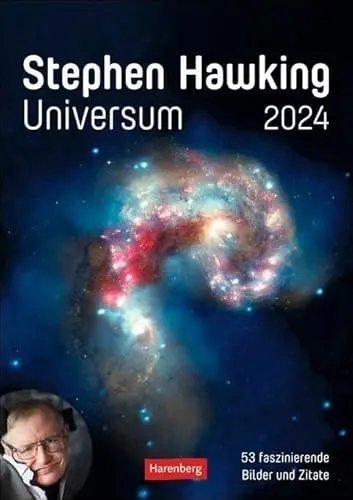 Produktbild: Stephen Hawking - Universum Wochenplaner 2024. Spannender Wandkalender mit 53 faszinierenden Bildern und Zitaten. Terminkalender 2024 für die Wand. 25 x 35,5 cm: 53 faszinierende Bilder und Zitate