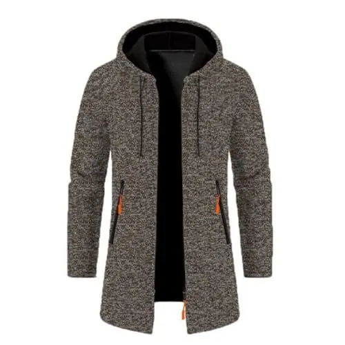 Produktbild: outlet angebote, Herren Strickjacke Lang Sweatjacke Gestrickt Winterjacke Cardigan Mantel Trachtenjacke Kapuze Jacke Wintermantel, warehouse deal retourenware