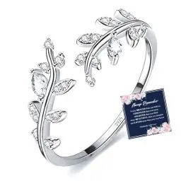 Produktbild: Sterling Silber Daumen Ringe Für Damen S925 Silber Ringe Cubic Zirconia Verlobungsring Minimalist Silber Ringe 925 Frauen Verstellbar Fingerring Ring Für Mädchen Mit Inspirationskarte