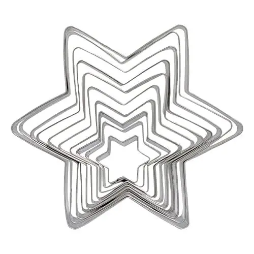 Produktbild: Stern Ausstechformen Ausstechformen Weihnachten Ausstecher Edelstahl,10 Verschiedene Größen,Silber