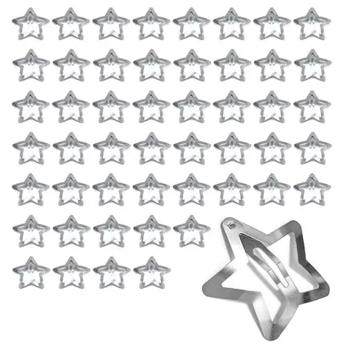 Produktbild: Stern Haarspangen Silber 50 Stk Star Hair Clips Haarspange Sterne Haarklammern Metall Haarclips Haarschmuck für Mädchen Damen