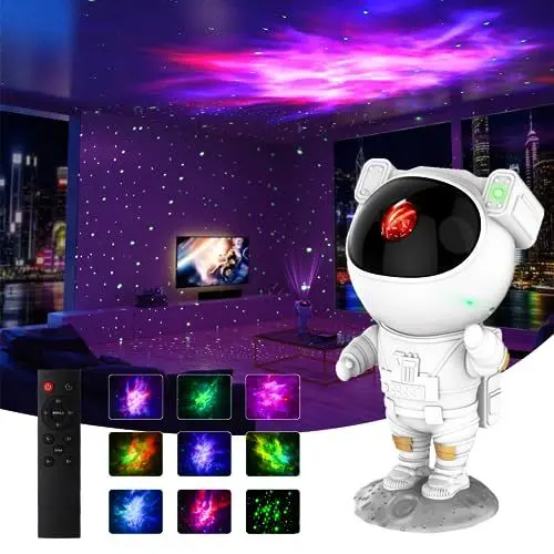 Produktbild: Sternenhimmel Projektor, Astronauten LED Galaxy Nachtlicht Projektor mit Fernbedienung und Timer, Kinderzimmerdekoration, für Schlafzimmer und Deckenprojektor, Geschenke für Kinder und Erwachsene