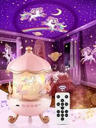 Produktbild: Sternenhimmel Projektor Kinder,Spieluhr Baby Mädchen,Nachtlicht Kinder Nachtlicht Baby,Nachttischlampe Kinder,LED Sternenhimmel Projektor Baby,Einhorn Geschenke für Mädchen,Baby Geschenk Mädchen