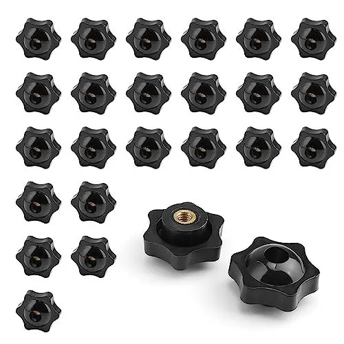 Produktbild: Sterngriffmutter M6, KINHARD 25 Stücke M6 Rändelmutter Schwarz, Flügelmutter, für Werkzeugmaschinen, Mechanische Geräte, Möbeldekoration, Elektronische Geräte