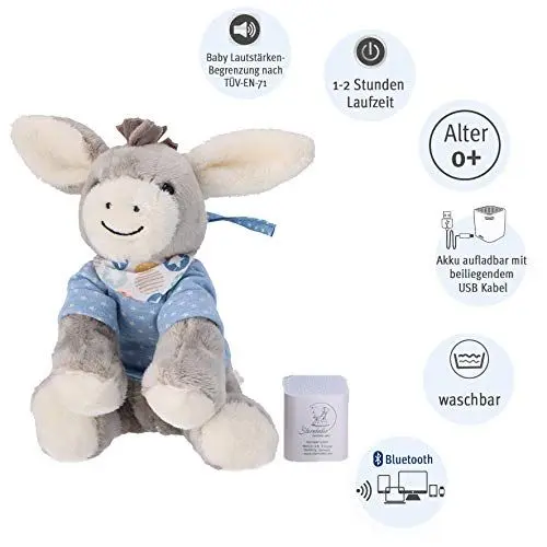 Produktbild: Sterntaler Baby-Chilling-Box Emmi, Digitale Spieluhr, Inkl. Bluetooth-Lautsprecher und USB-Kabel, Alter: Babys ab der Geburt, 27 x 14 x 16 cm, Grau/Hellblau Mehrfarbig