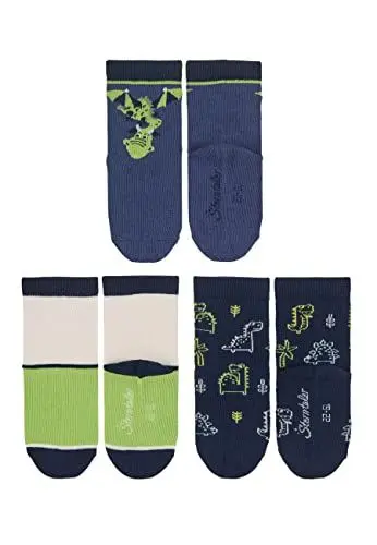 Produktbild: Sterntaler Baby-Jungen 3er-Pack Drache/Dinos Söckchen, blau, 17/18