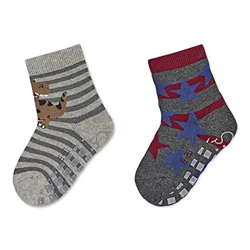 Produktbild: Sterntaler Baby-Jungen ABS-Söckchen DP T-Rex+Sterne Hausschuh-Socken, Hellgrau Mel, 18