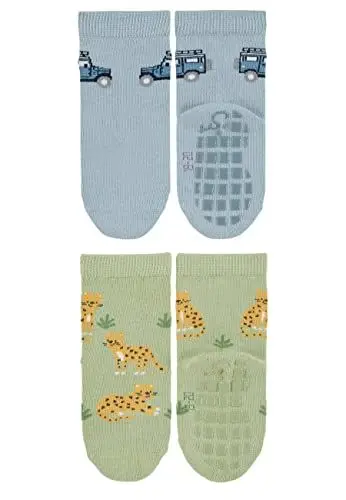 Produktbild: Sterntaler Baby-Jungen Doppelpack Jeep+Leo ABS Söckchen, hellblau, 18