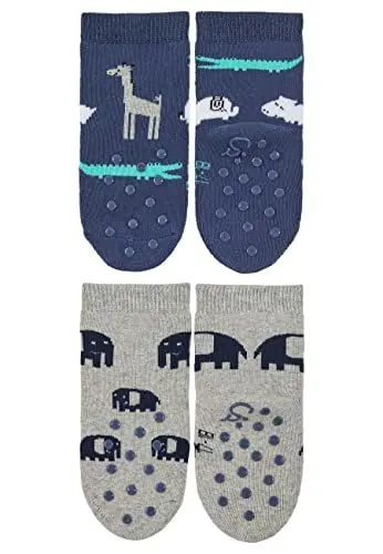 Produktbild: Sterntaler Baby-Jungen Krabbelsöckchen Doppelpack Dschungel ABS Söckchen, blau, 18