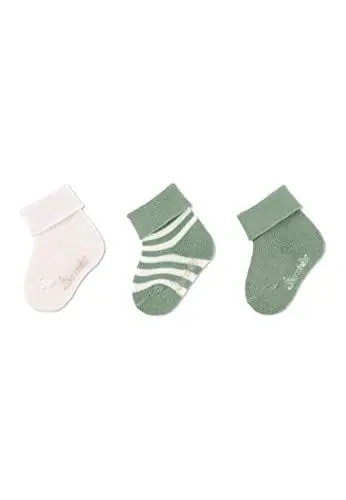 Produktbild: Sterntaler Baby Jungen Baby Socken GOTS Söckchen 3er-Pack Ringel Strümpfe - Socken Baby - mit Ringel Motiv und uni - grün, 16